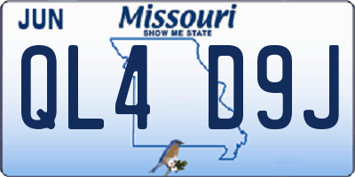 MO license plate QL4D9J