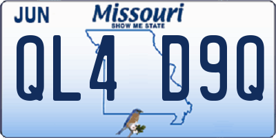 MO license plate QL4D9Q