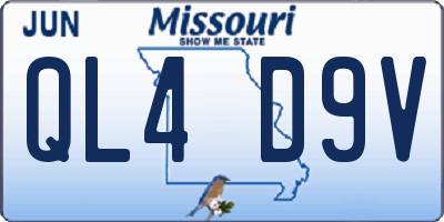 MO license plate QL4D9V