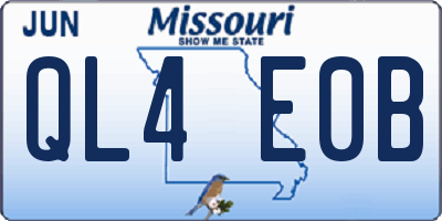 MO license plate QL4E0B