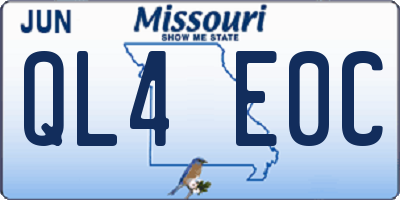MO license plate QL4E0C
