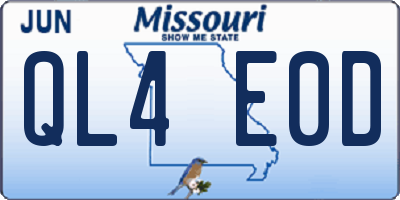MO license plate QL4E0D