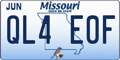 MO license plate QL4E0F