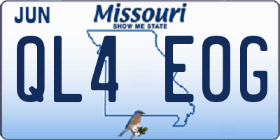 MO license plate QL4E0G