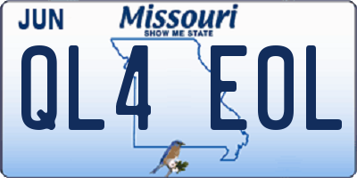 MO license plate QL4E0L