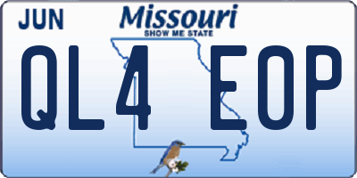 MO license plate QL4E0P