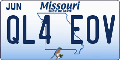 MO license plate QL4E0V