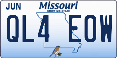 MO license plate QL4E0W