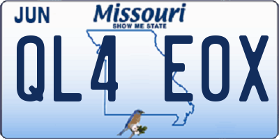 MO license plate QL4E0X