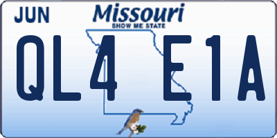 MO license plate QL4E1A