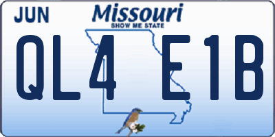 MO license plate QL4E1B