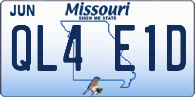 MO license plate QL4E1D