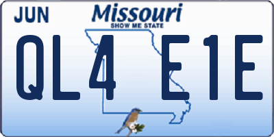 MO license plate QL4E1E