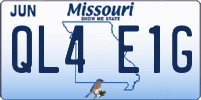 MO license plate QL4E1G