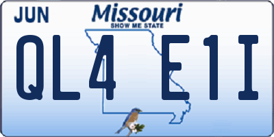 MO license plate QL4E1I