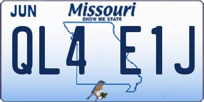 MO license plate QL4E1J