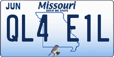 MO license plate QL4E1L