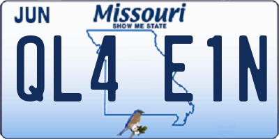 MO license plate QL4E1N