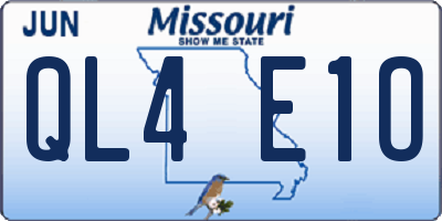 MO license plate QL4E1O
