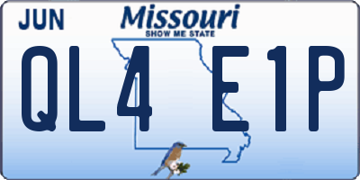 MO license plate QL4E1P