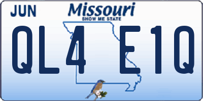MO license plate QL4E1Q