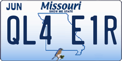 MO license plate QL4E1R