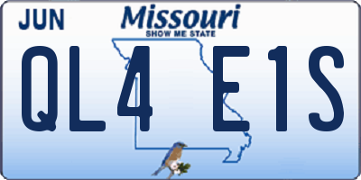 MO license plate QL4E1S