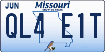 MO license plate QL4E1T
