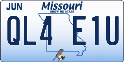 MO license plate QL4E1U