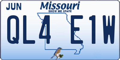 MO license plate QL4E1W