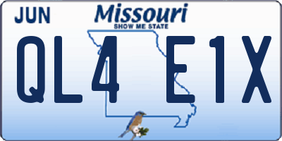 MO license plate QL4E1X
