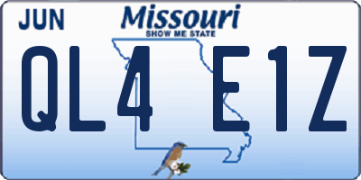 MO license plate QL4E1Z