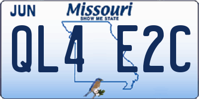 MO license plate QL4E2C