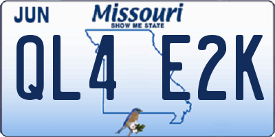 MO license plate QL4E2K
