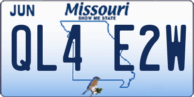 MO license plate QL4E2W