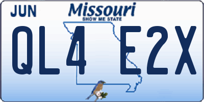 MO license plate QL4E2X