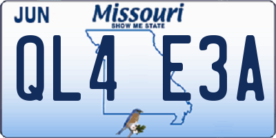 MO license plate QL4E3A