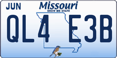 MO license plate QL4E3B