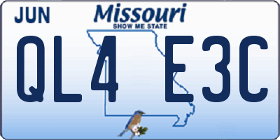 MO license plate QL4E3C