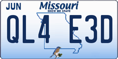 MO license plate QL4E3D