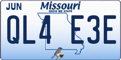 MO license plate QL4E3E