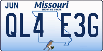 MO license plate QL4E3G