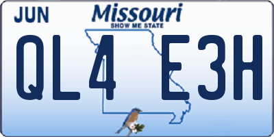 MO license plate QL4E3H