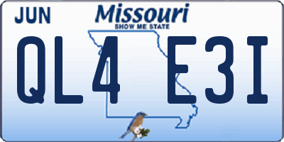 MO license plate QL4E3I