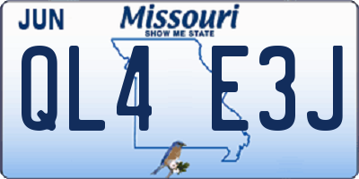 MO license plate QL4E3J