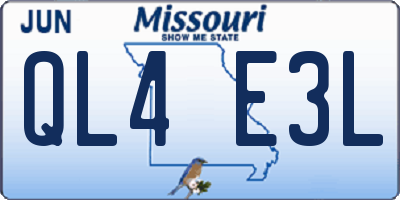MO license plate QL4E3L