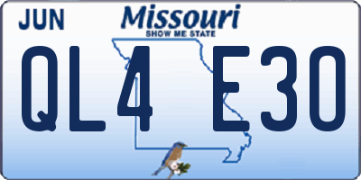 MO license plate QL4E3O