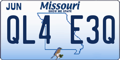MO license plate QL4E3Q