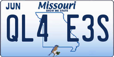 MO license plate QL4E3S