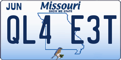 MO license plate QL4E3T